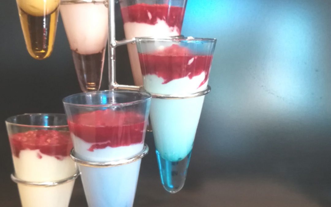 Die perfekte Sommernach speise – Joghurt Quark Creme mit Himbeersoße